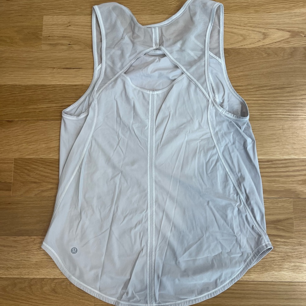 lululemon athletica Grey Mesh Back Sculpt Tank